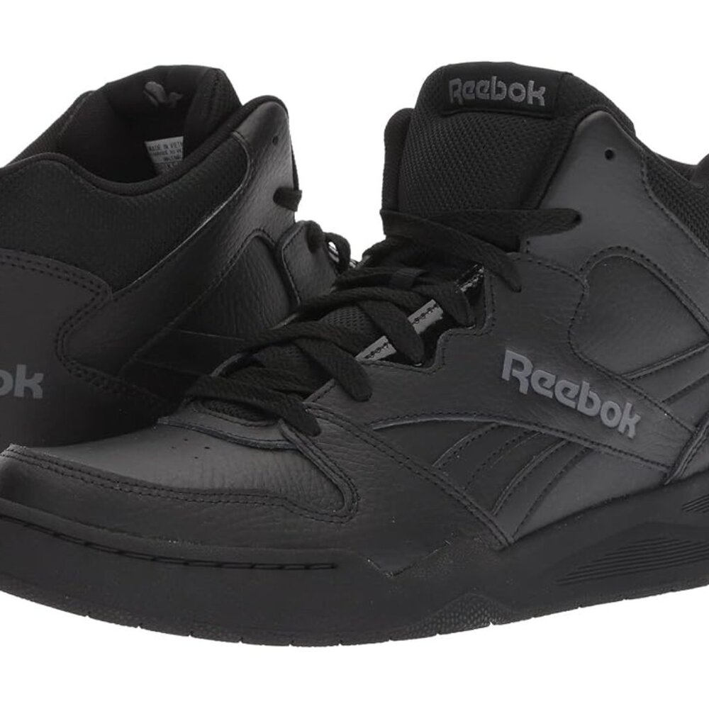 NEW REEBOK Mens Shoes Royal BB4500 Hi 2 Black High Leather Textile Black Sneaker